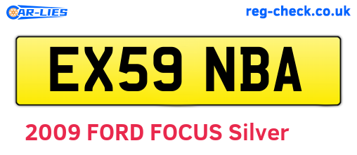 EX59NBA are the vehicle registration plates.