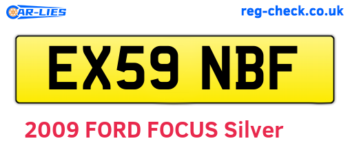 EX59NBF are the vehicle registration plates.