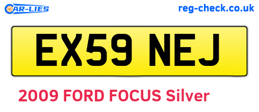 EX59NEJ are the vehicle registration plates.