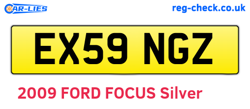 EX59NGZ are the vehicle registration plates.