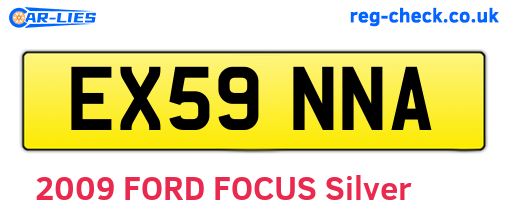 EX59NNA are the vehicle registration plates.