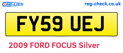 FY59UEJ are the vehicle registration plates.