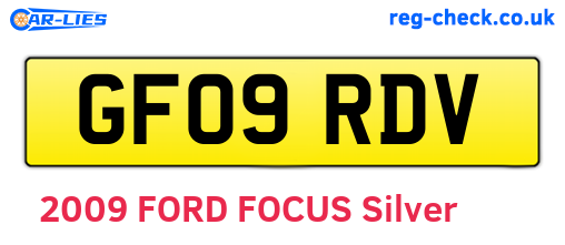 GF09RDV are the vehicle registration plates.