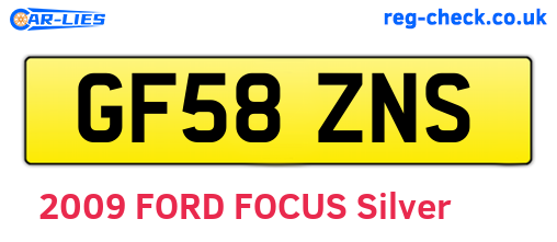 GF58ZNS are the vehicle registration plates.