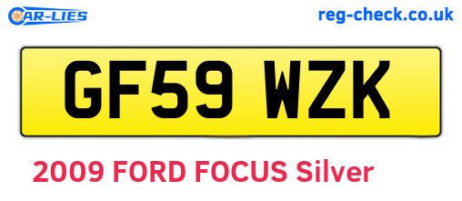 GF59WZK are the vehicle registration plates.