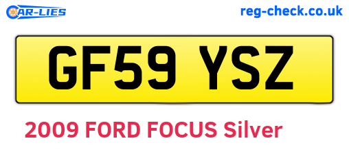 GF59YSZ are the vehicle registration plates.