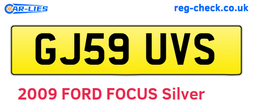 GJ59UVS are the vehicle registration plates.