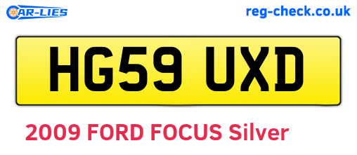 HG59UXD are the vehicle registration plates.