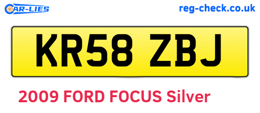 KR58ZBJ are the vehicle registration plates.