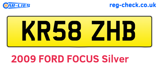 KR58ZHB are the vehicle registration plates.