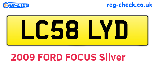 LC58LYD are the vehicle registration plates.