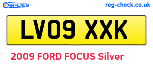LV09XXK are the vehicle registration plates.