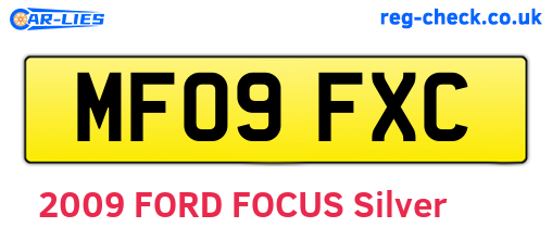 MF09FXC are the vehicle registration plates.