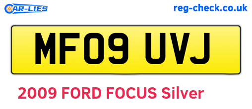 MF09UVJ are the vehicle registration plates.