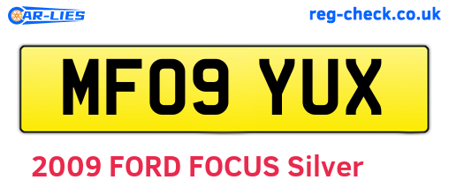 MF09YUX are the vehicle registration plates.