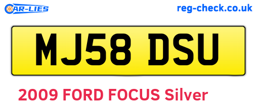 MJ58DSU are the vehicle registration plates.