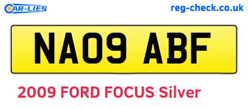 NA09ABF are the vehicle registration plates.