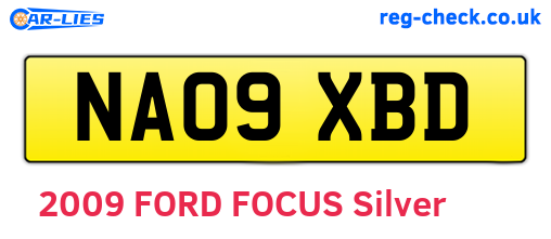 NA09XBD are the vehicle registration plates.