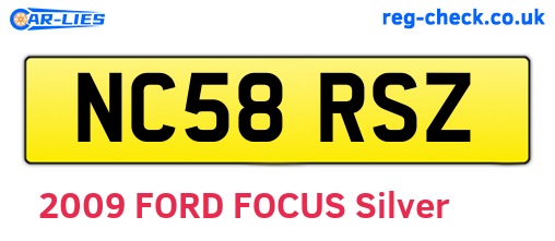 NC58RSZ are the vehicle registration plates.
