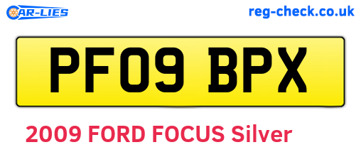 PF09BPX are the vehicle registration plates.