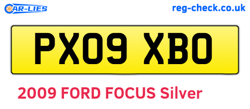 PX09XBO are the vehicle registration plates.