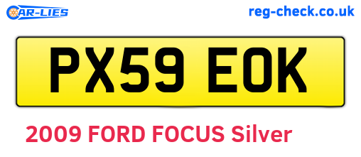 PX59EOK are the vehicle registration plates.