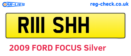 R111SHH are the vehicle registration plates.
