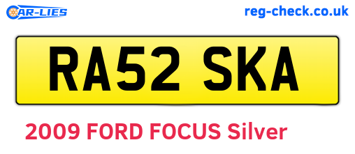 RA52SKA are the vehicle registration plates.