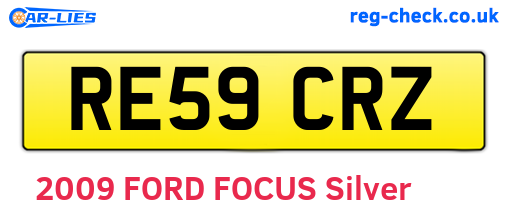 RE59CRZ are the vehicle registration plates.