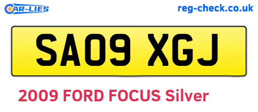 SA09XGJ are the vehicle registration plates.