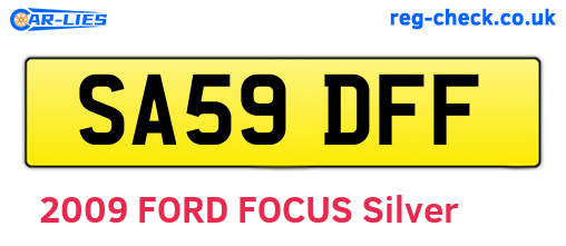 SA59DFF are the vehicle registration plates.