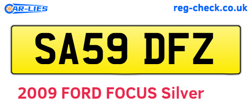 SA59DFZ are the vehicle registration plates.