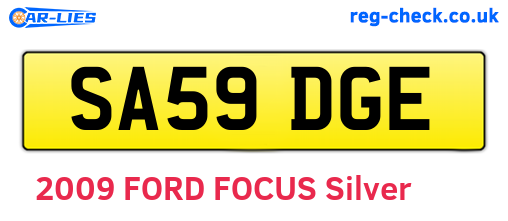 SA59DGE are the vehicle registration plates.