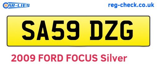 SA59DZG are the vehicle registration plates.