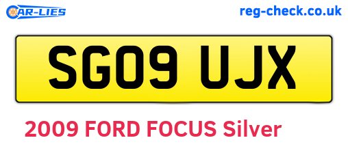 SG09UJX are the vehicle registration plates.
