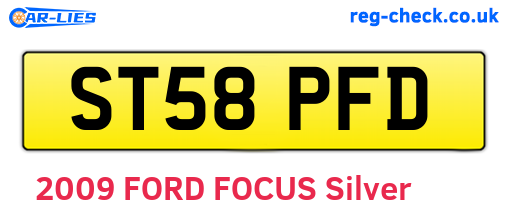 ST58PFD are the vehicle registration plates.