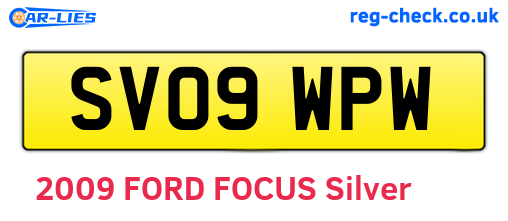 SV09WPW are the vehicle registration plates.