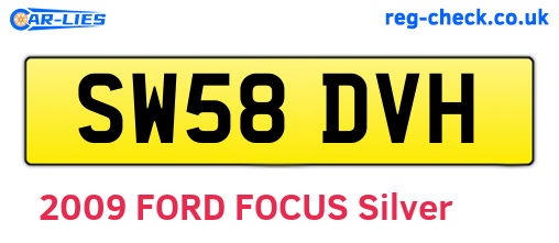 SW58DVH are the vehicle registration plates.