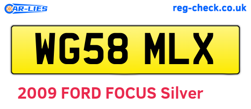 WG58MLX are the vehicle registration plates.