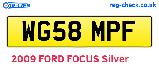 WG58MPF are the vehicle registration plates.