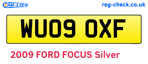 WU09OXF are the vehicle registration plates.