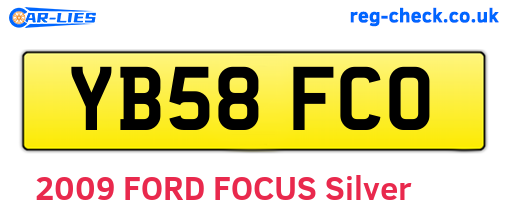 YB58FCO are the vehicle registration plates.
