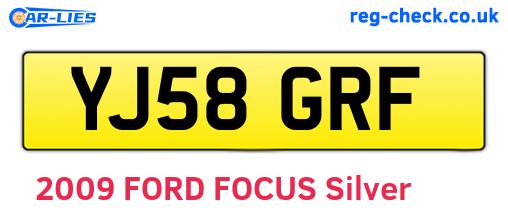 YJ58GRF are the vehicle registration plates.
