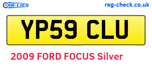 YP59CLU are the vehicle registration plates.