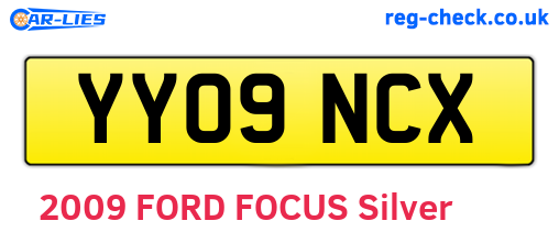 YY09NCX are the vehicle registration plates.
