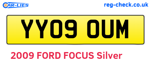 YY09OUM are the vehicle registration plates.