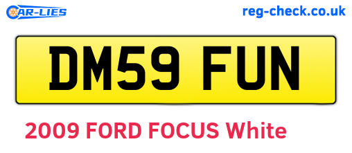 DM59FUN are the vehicle registration plates.