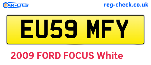 EU59MFY are the vehicle registration plates.