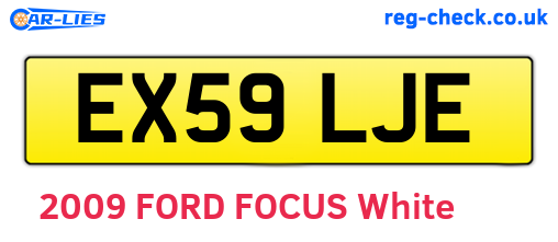 EX59LJE are the vehicle registration plates.