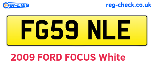 FG59NLE are the vehicle registration plates.
